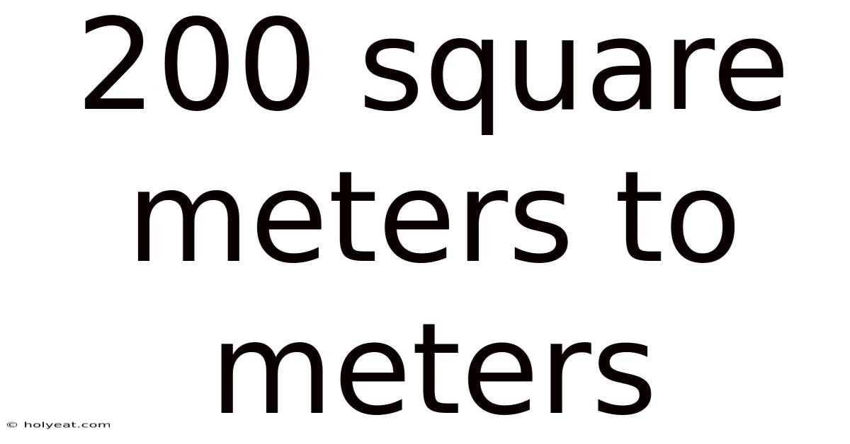 200 Square Meters To Meters