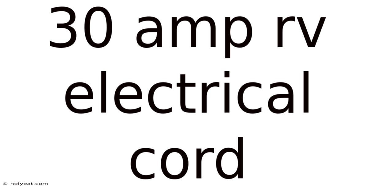 30 Amp Rv Electrical Cord
