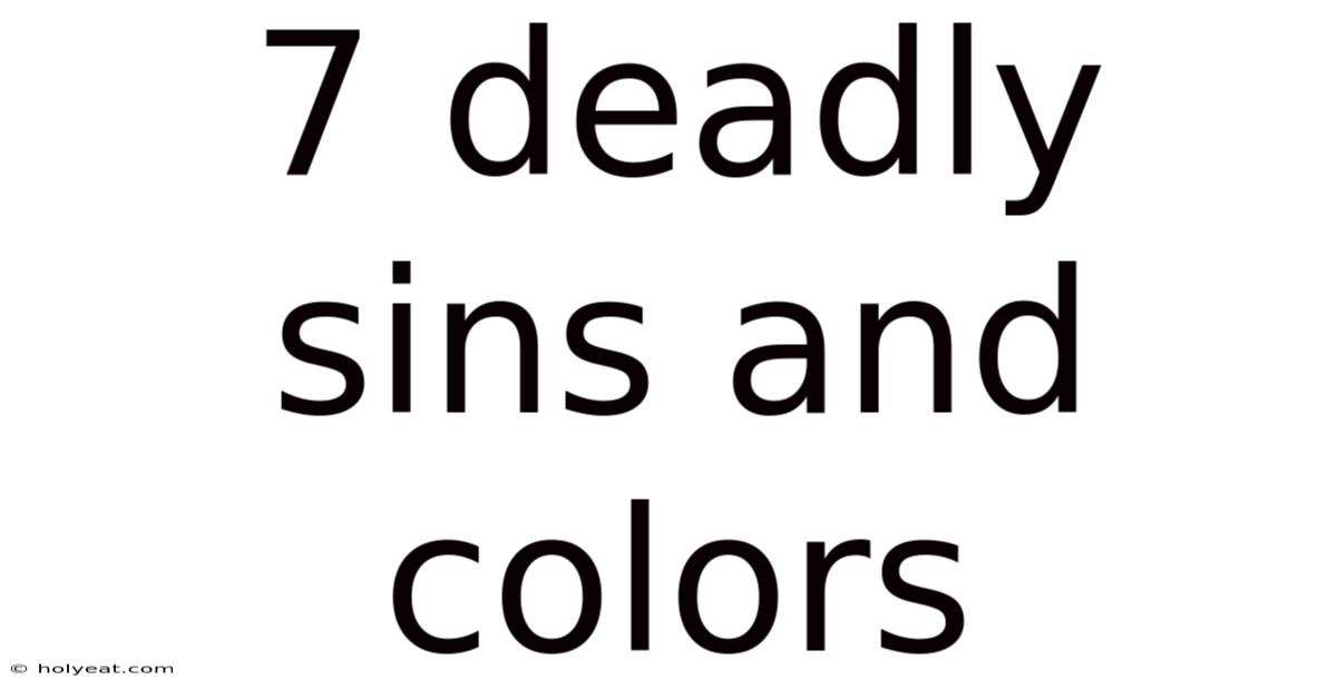 7 Deadly Sins And Colors