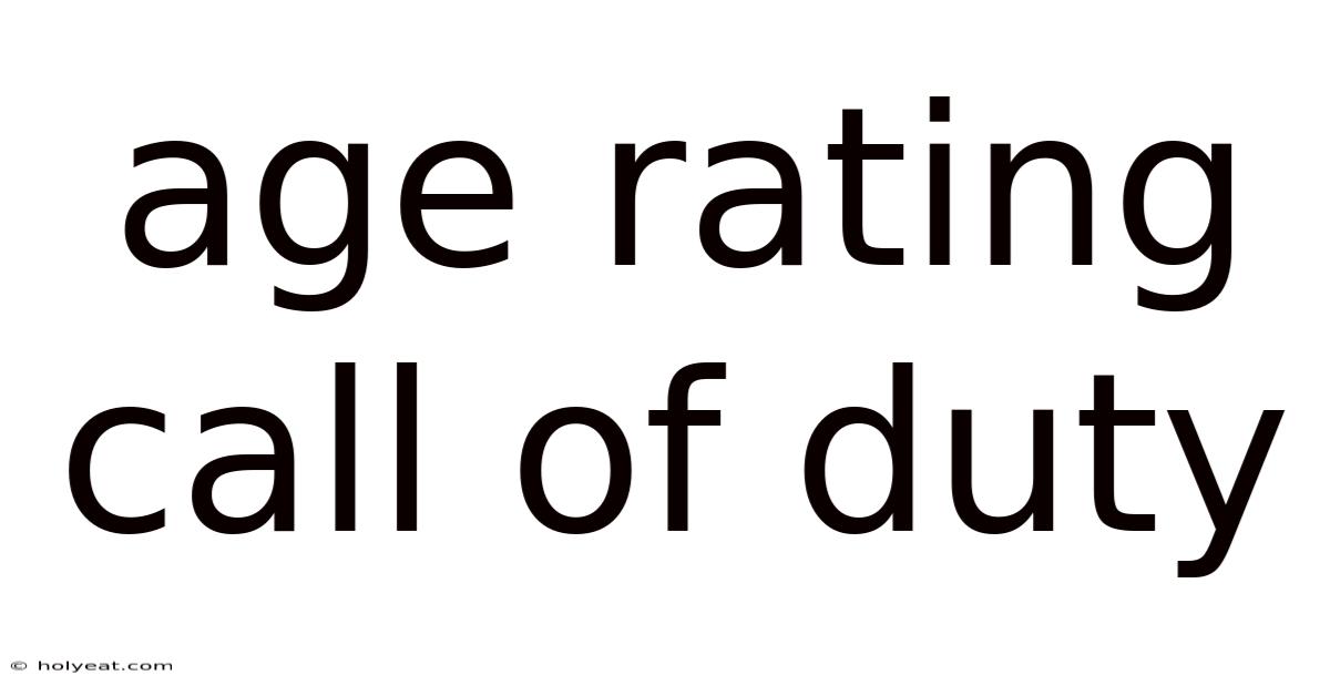 Age Rating Call Of Duty