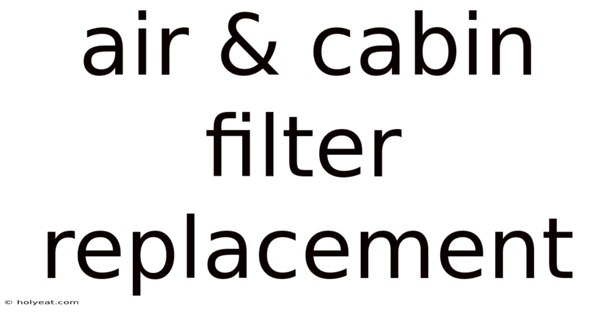 Air & Cabin Filter Replacement