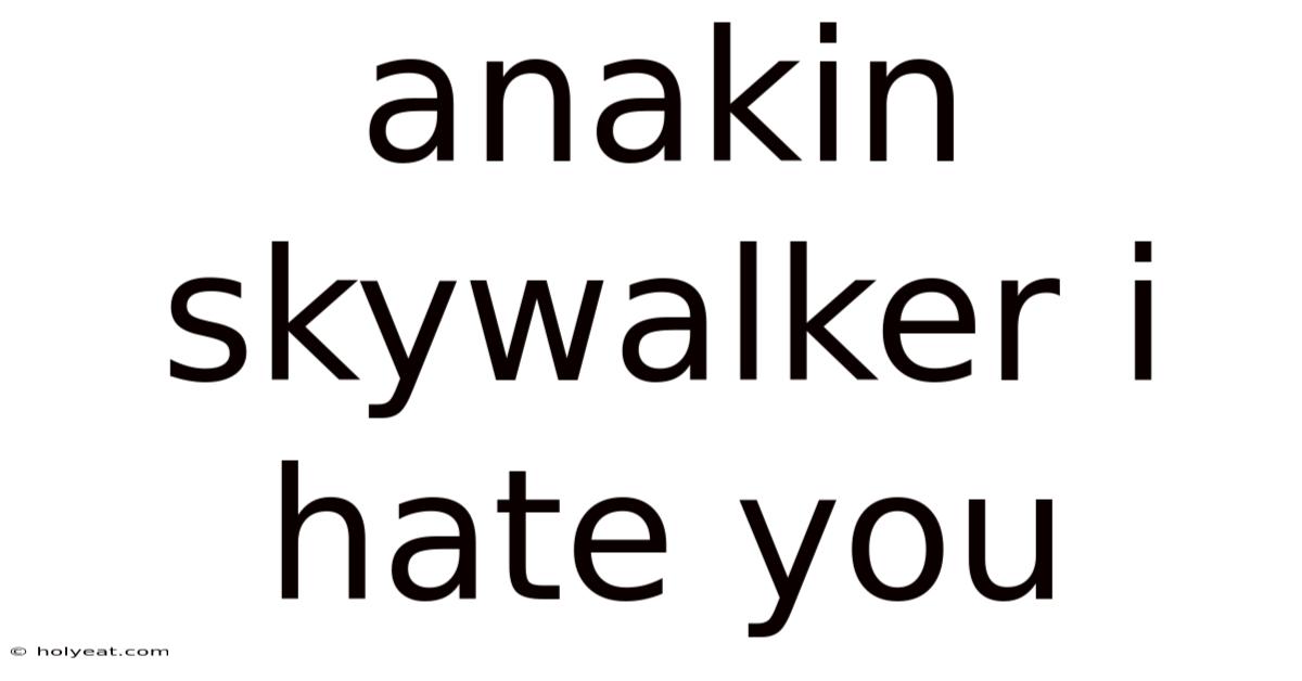 Anakin Skywalker I Hate You