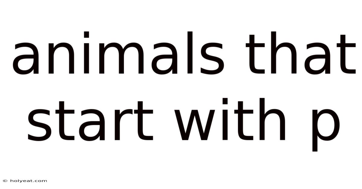 Animals That Start With P