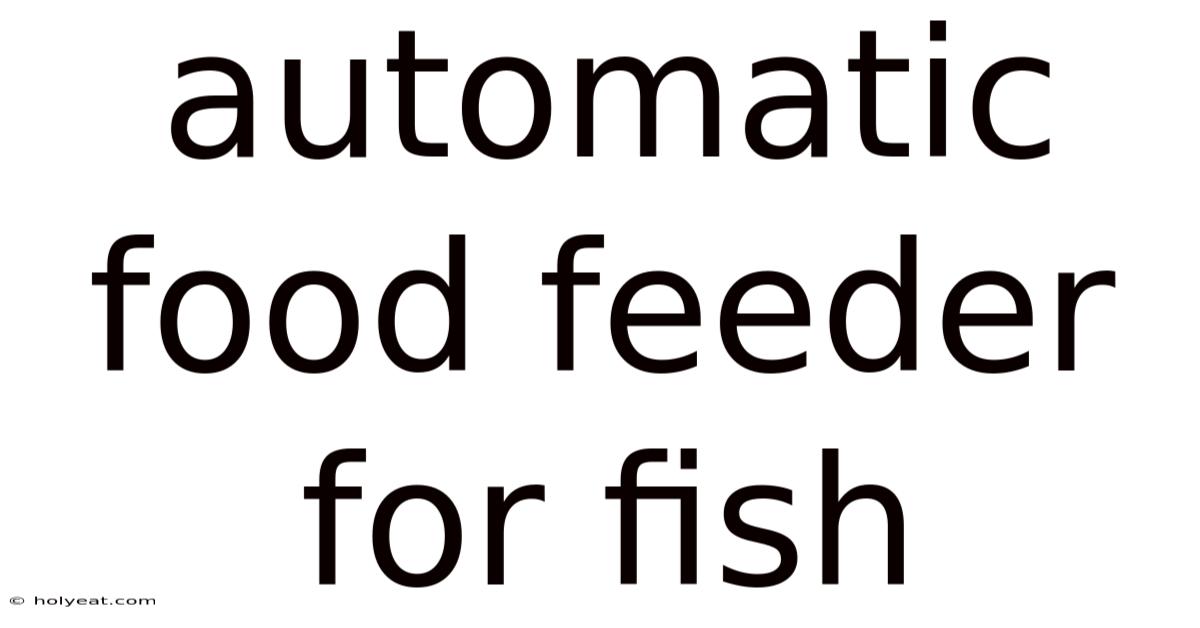 Automatic Food Feeder For Fish