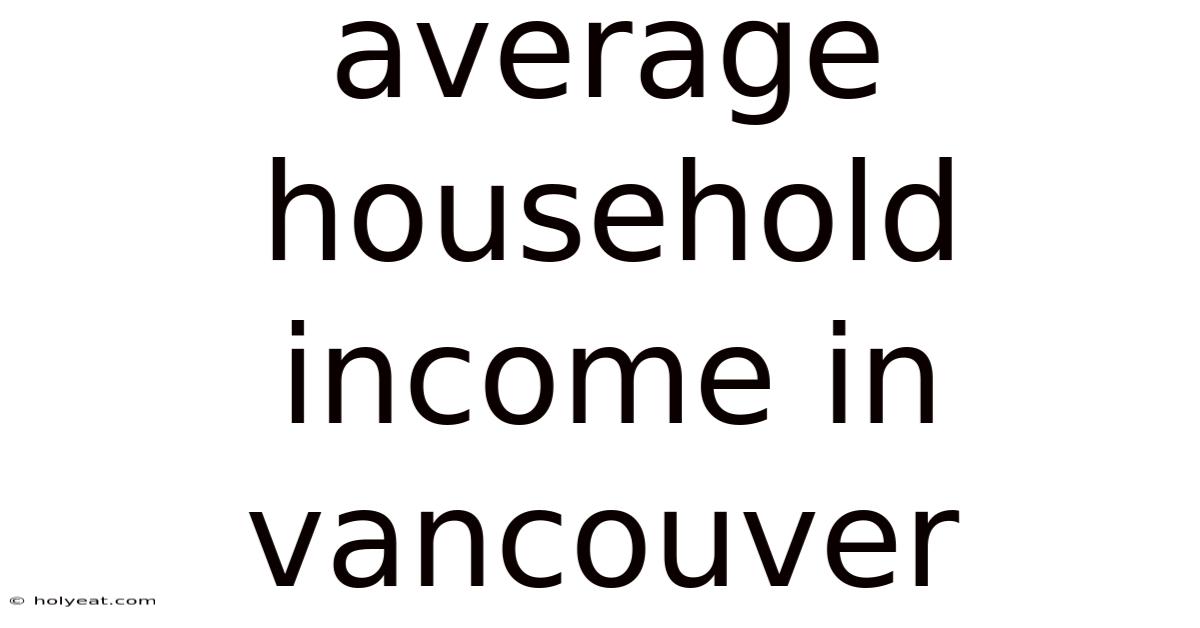 Average Household Income In Vancouver