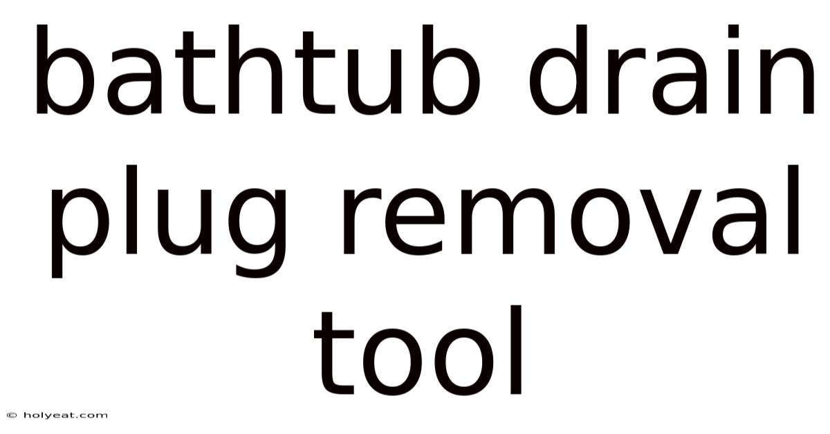 Bathtub Drain Plug Removal Tool