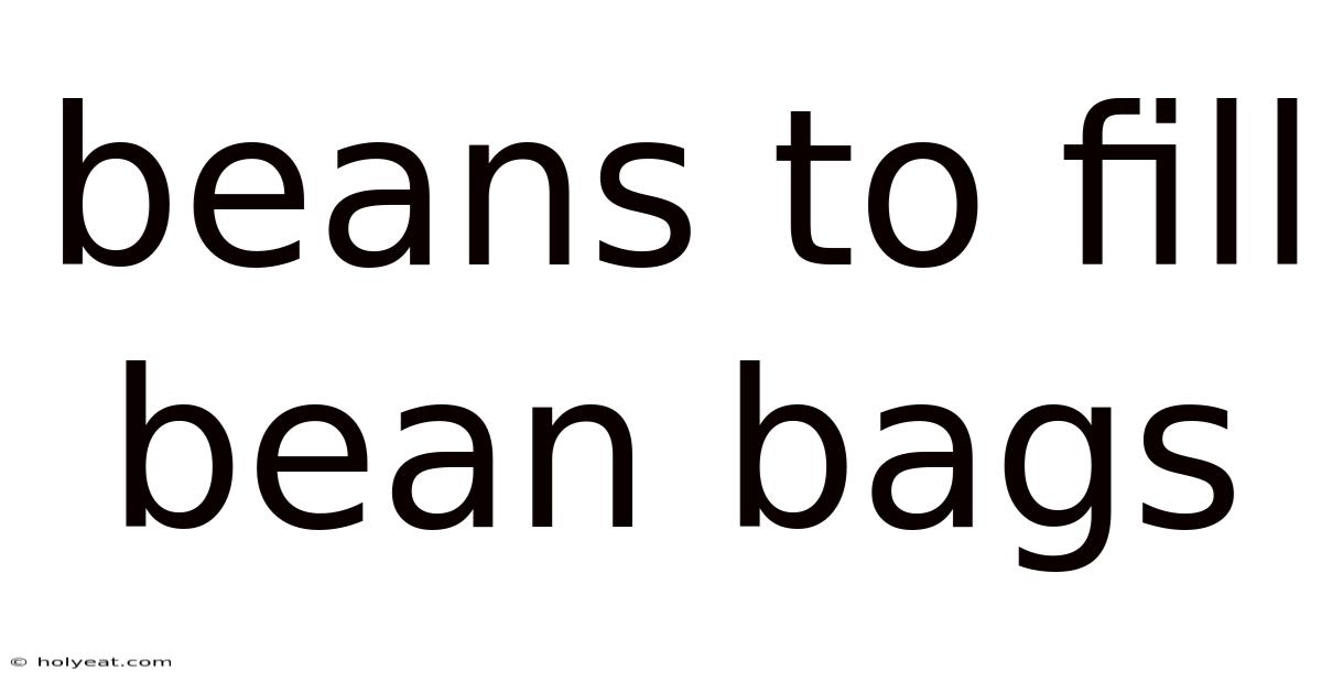 Beans To Fill Bean Bags
