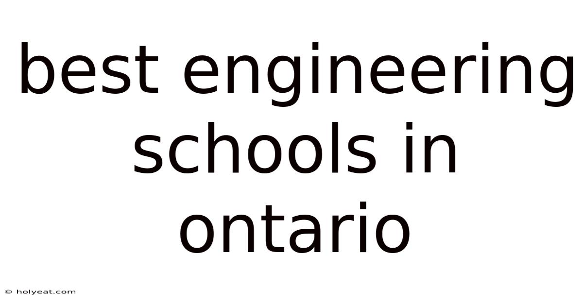 Best Engineering Schools In Ontario