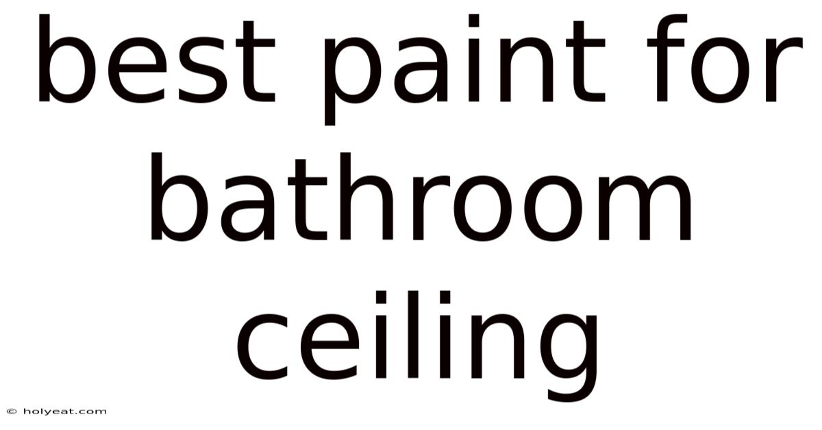 Best Paint For Bathroom Ceiling