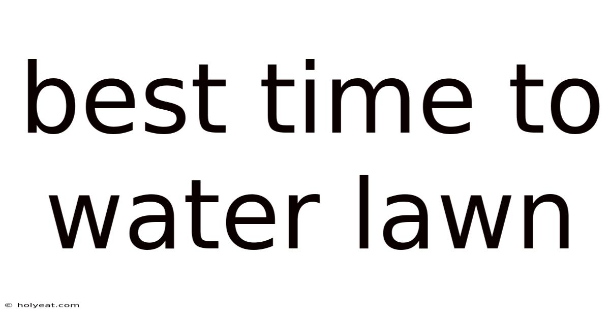 Best Time To Water Lawn