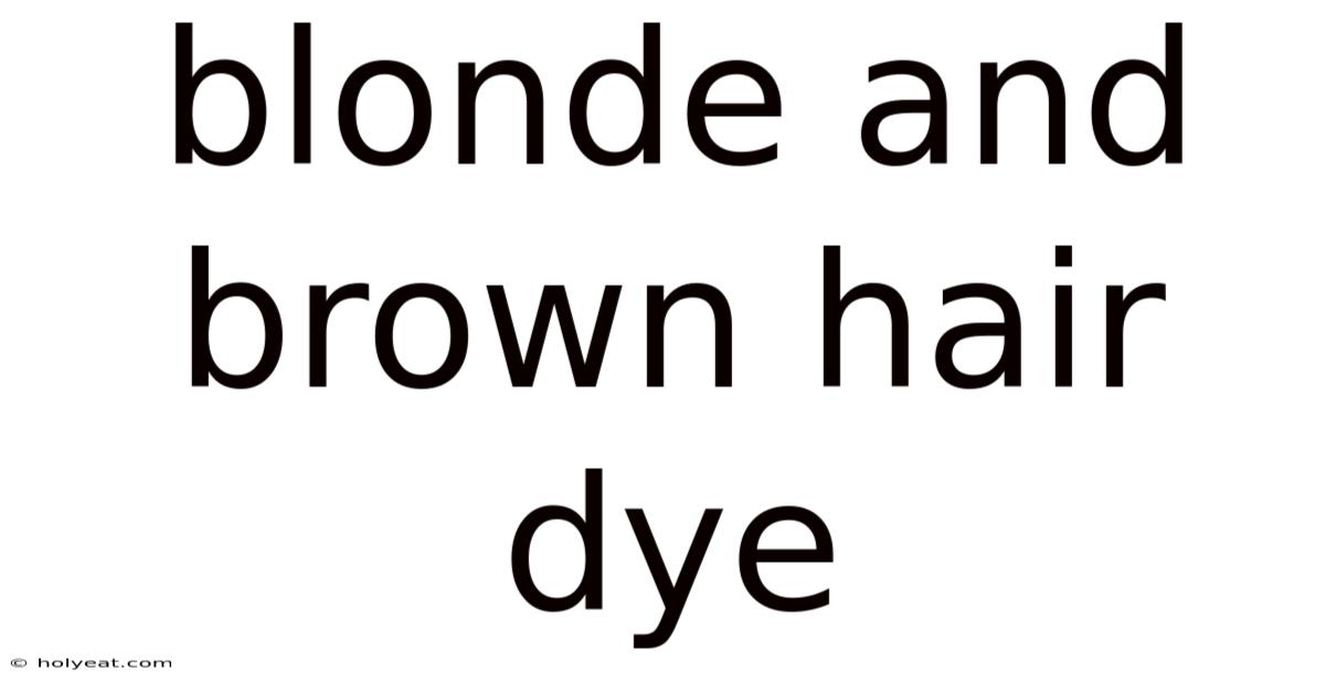 Blonde And Brown Hair Dye