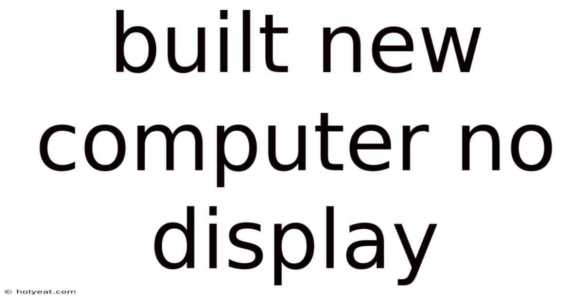 Built New Computer No Display