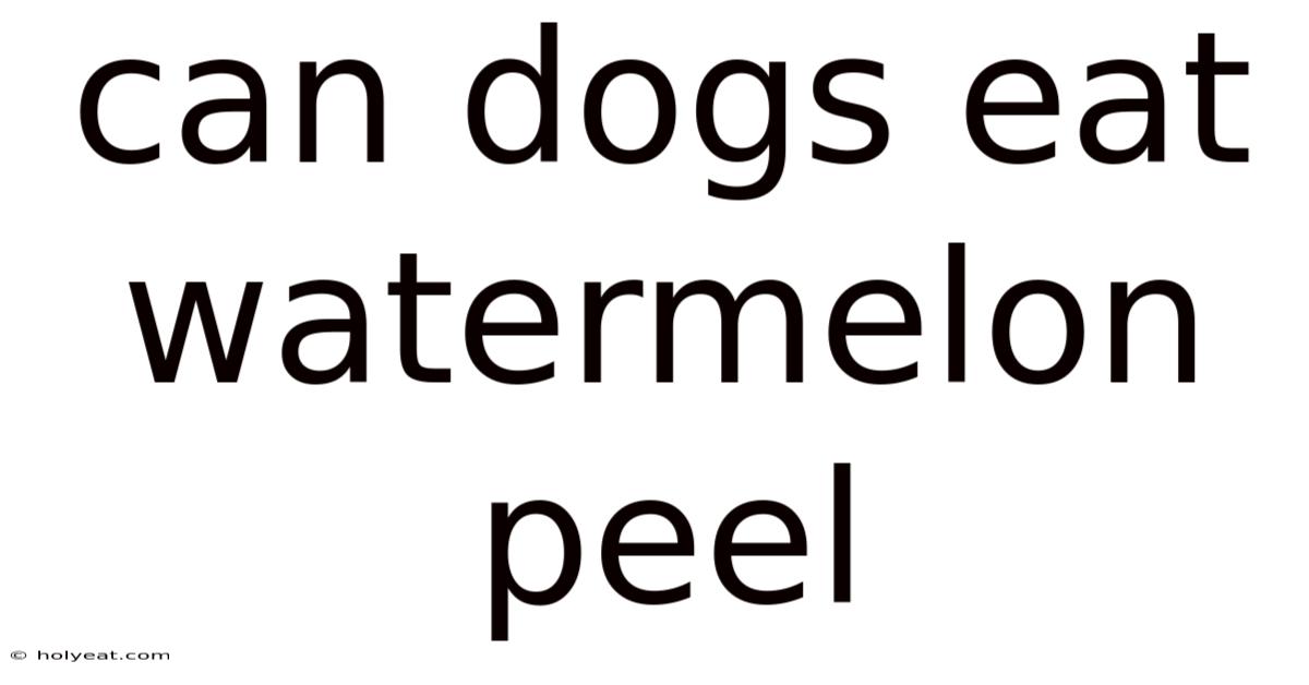 Can Dogs Eat Watermelon Peel