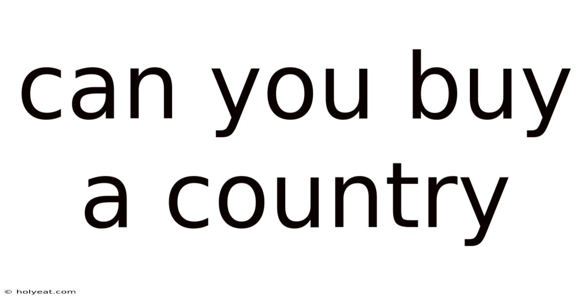 Can You Buy A Country