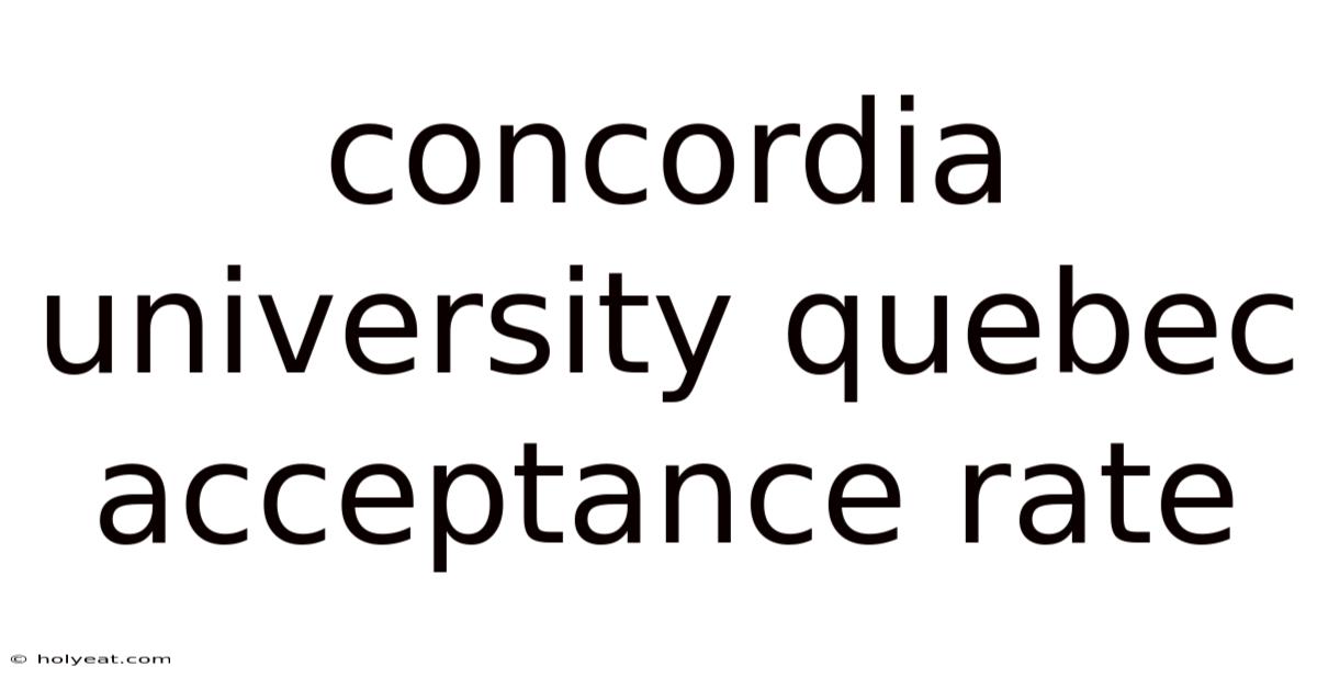 Concordia University Quebec Acceptance Rate