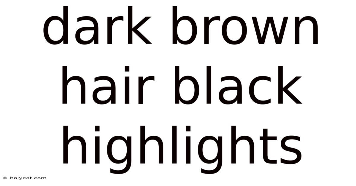 Dark Brown Hair Black Highlights