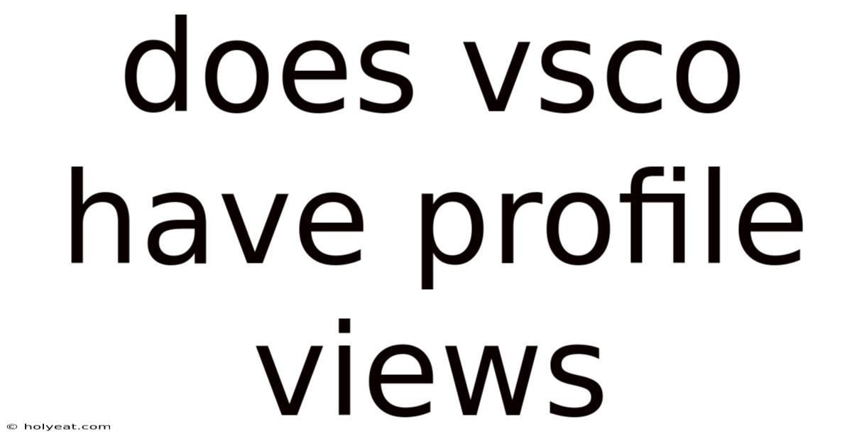 Does Vsco Have Profile Views