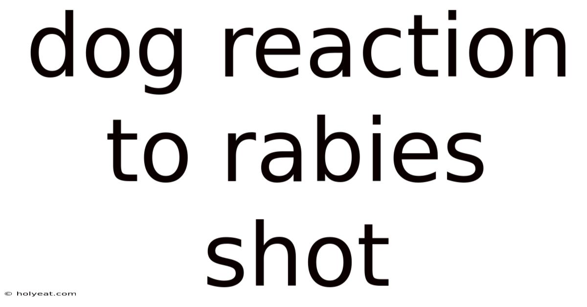 Dog Reaction To Rabies Shot