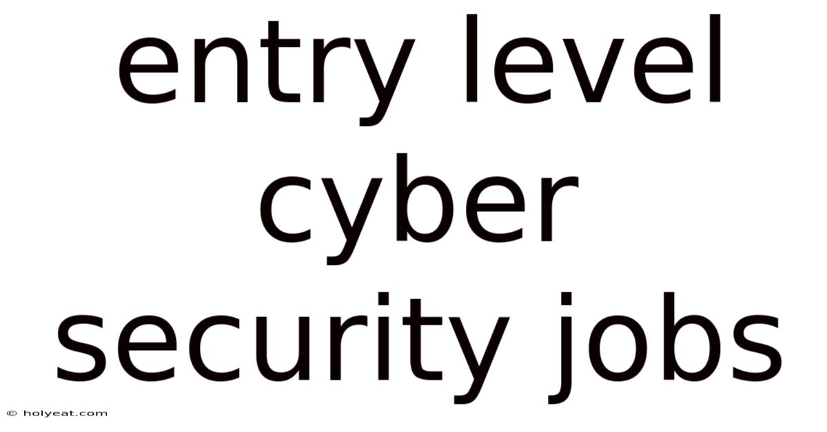 Entry Level Cyber Security Jobs