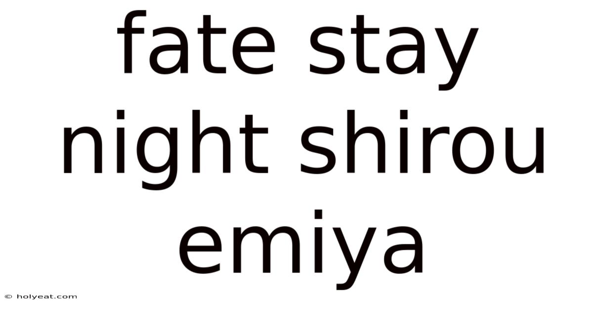 Fate Stay Night Shirou Emiya