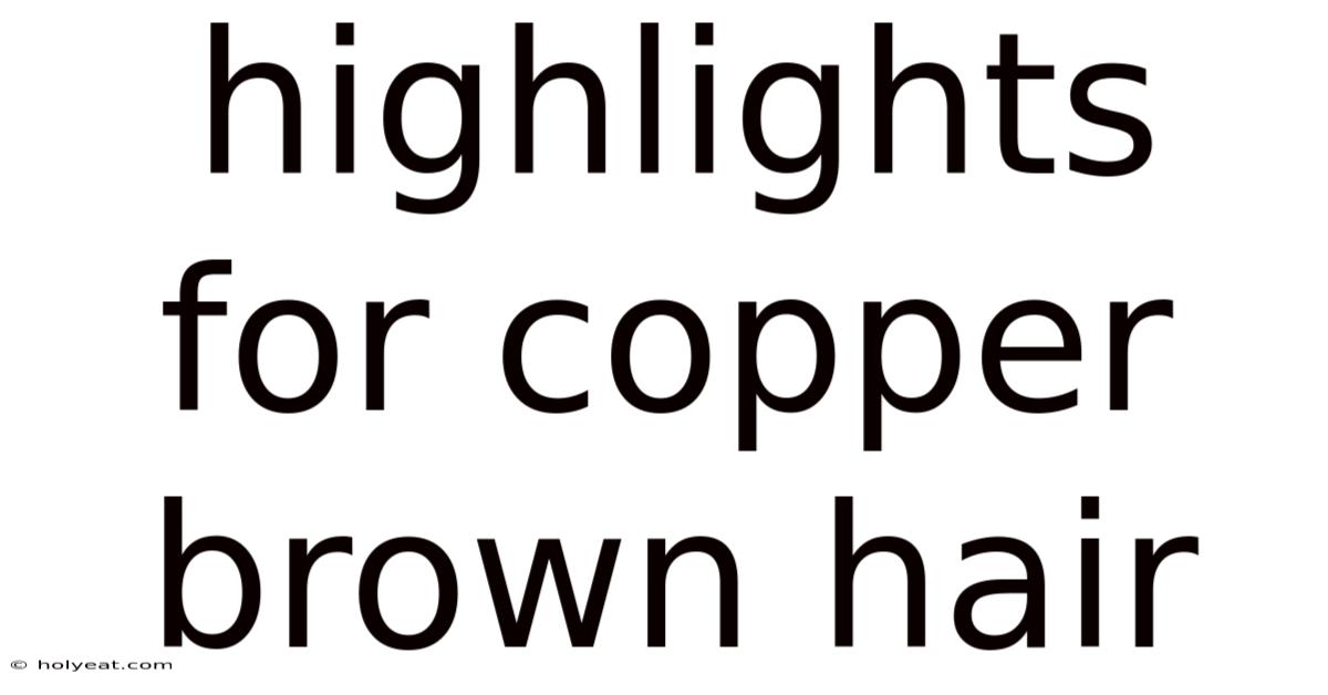 Highlights For Copper Brown Hair
