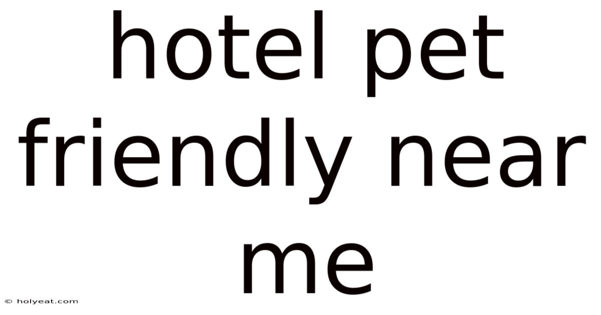 Hotel Pet Friendly Near Me