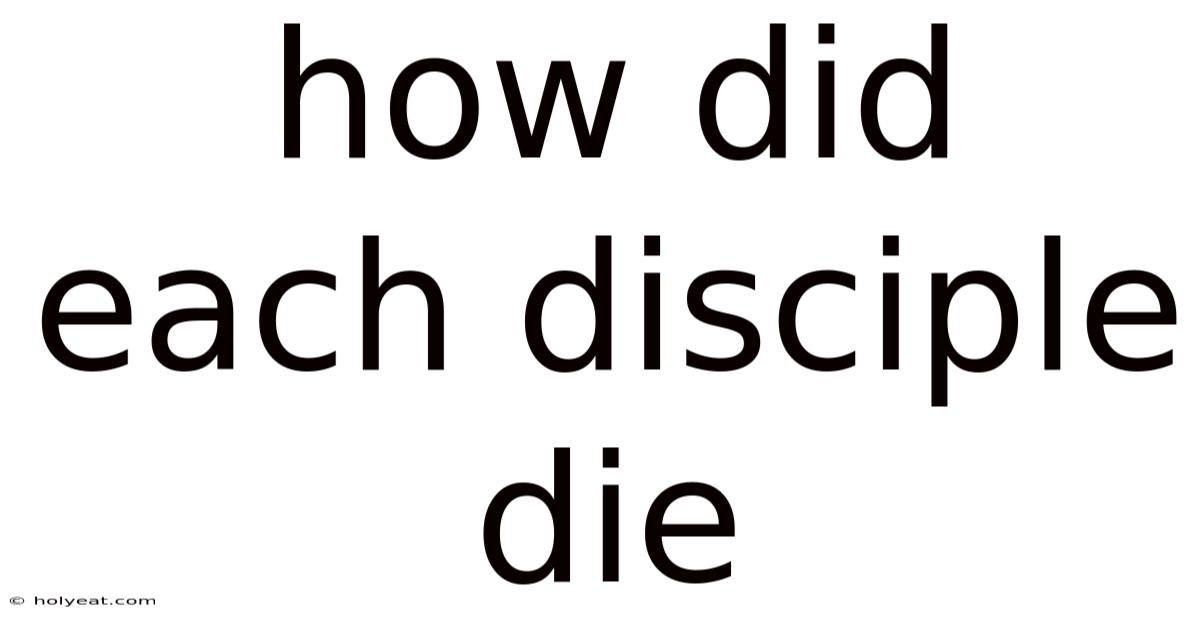 How Did Each Disciple Die