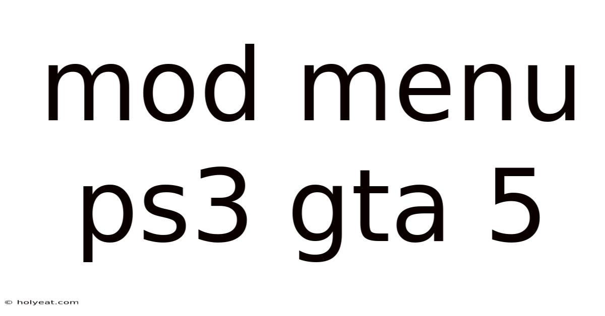Mod Menu Ps3 Gta 5