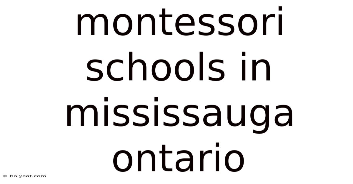 Montessori Schools In Mississauga Ontario