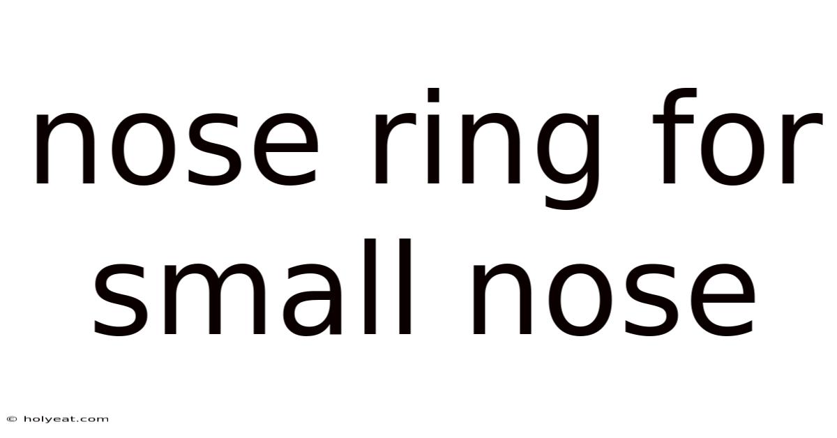 Nose Ring For Small Nose