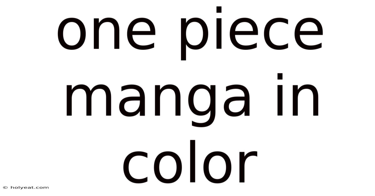 One Piece Manga In Color