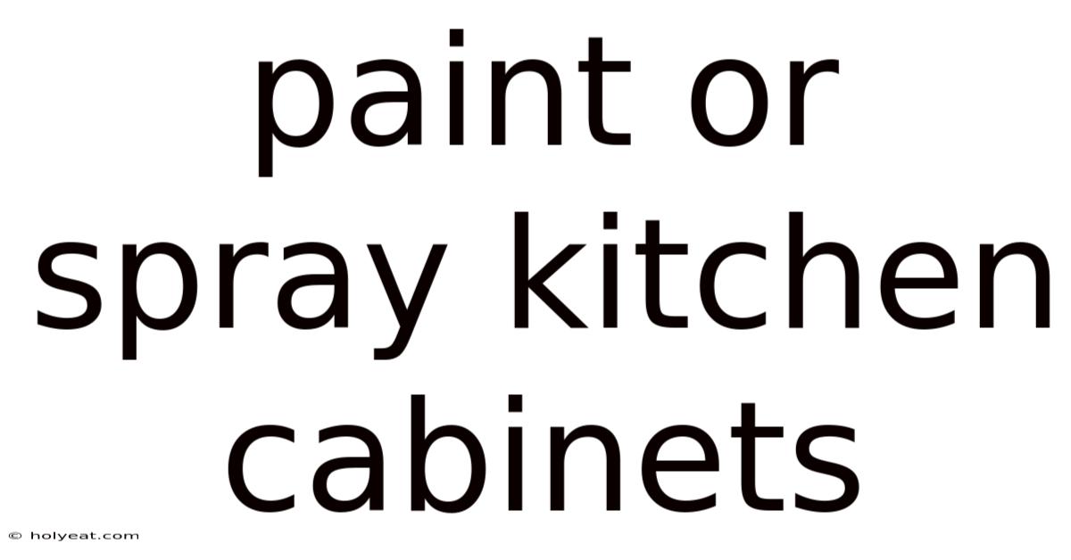 Paint Or Spray Kitchen Cabinets