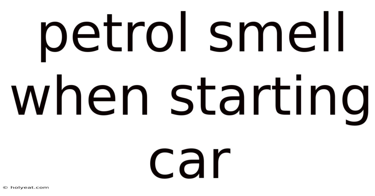 Petrol Smell When Starting Car