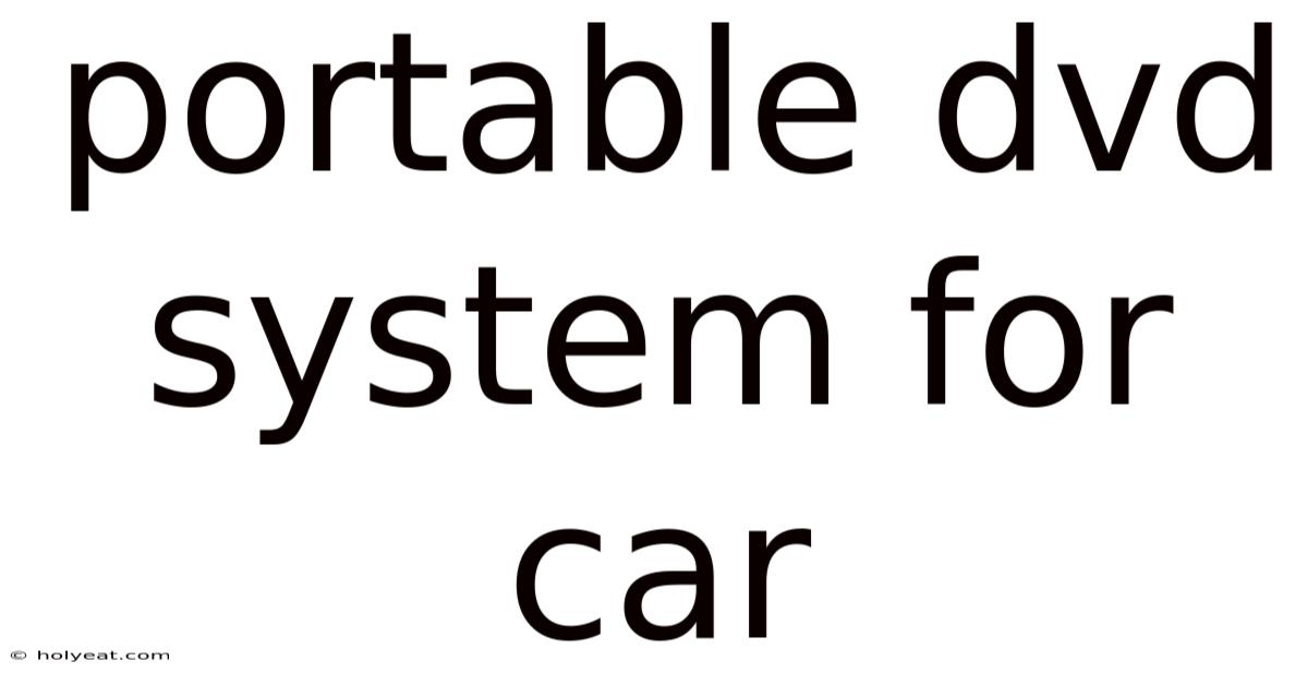 Portable Dvd System For Car