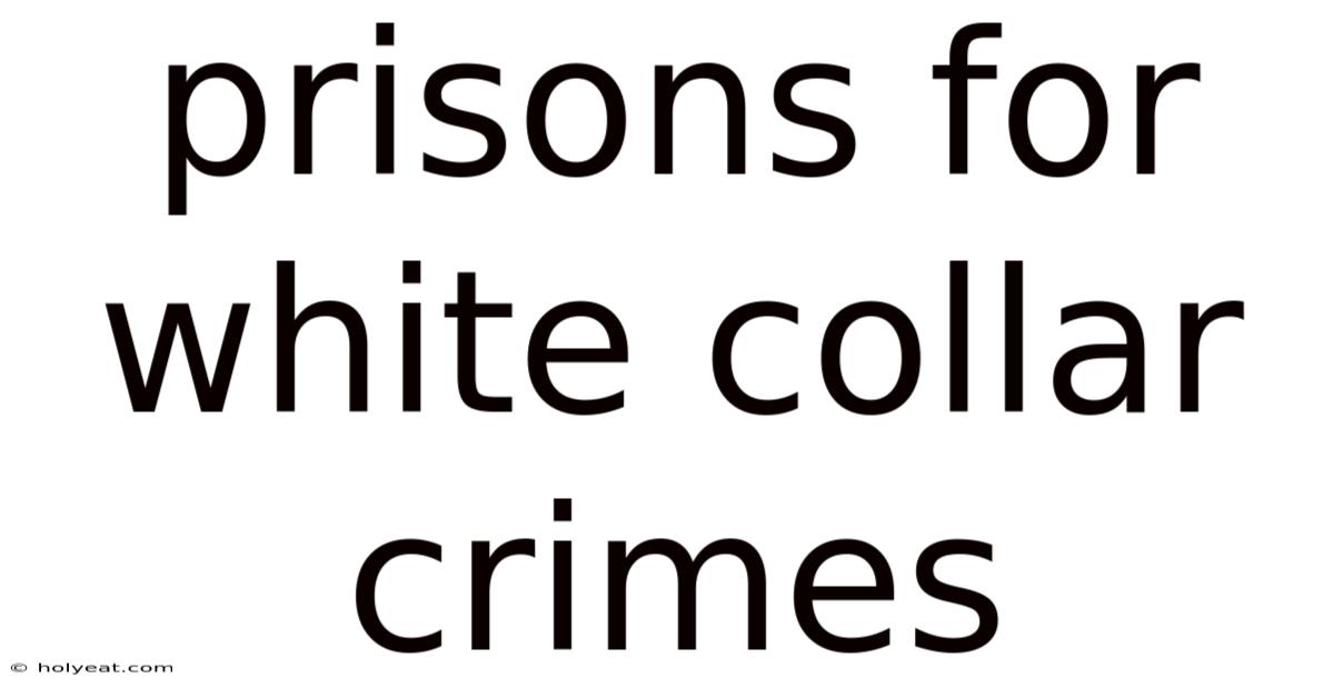 Prisons For White Collar Crimes