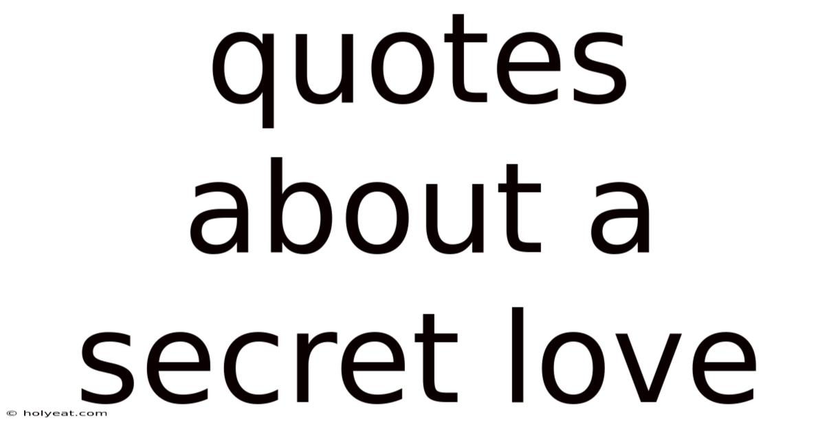Quotes About A Secret Love