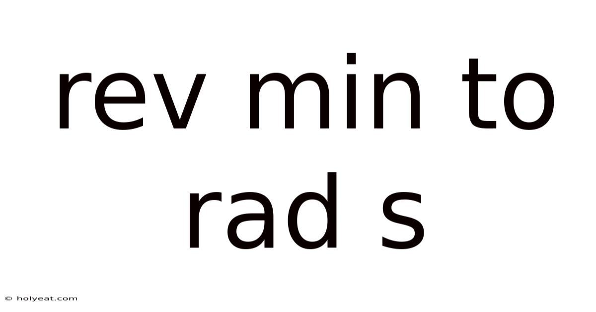 Rev Min To Rad S