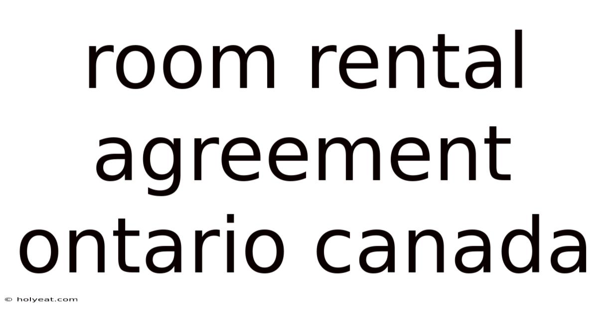 Room Rental Agreement Ontario Canada