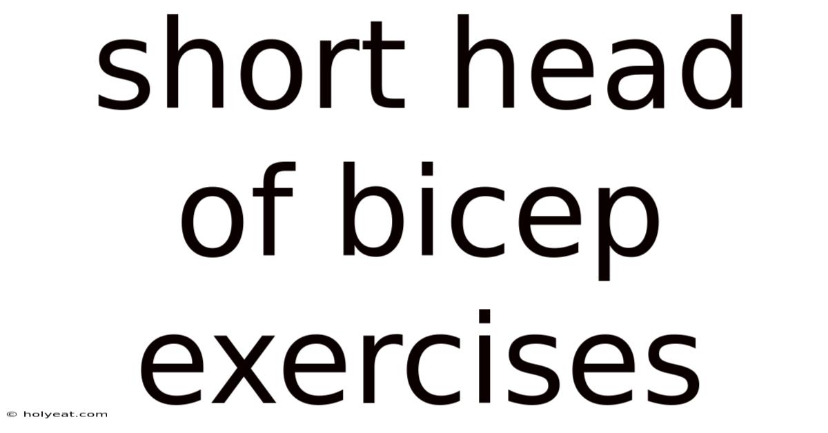 Short Head Of Bicep Exercises