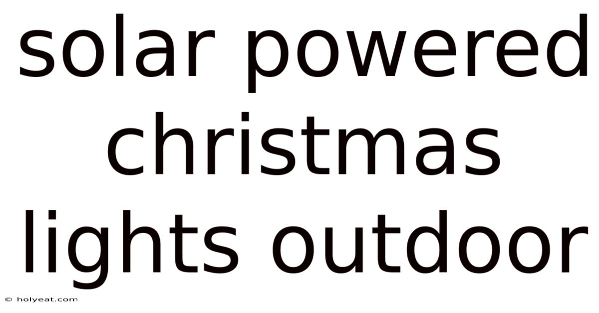 Solar Powered Christmas Lights Outdoor