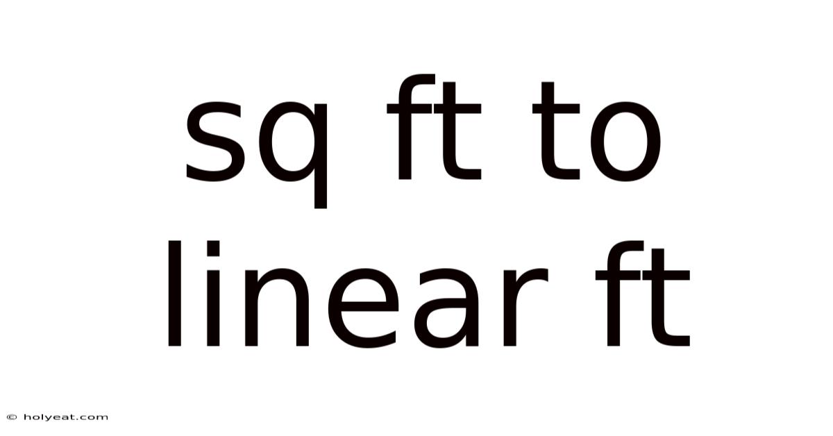 Sq Ft To Linear Ft