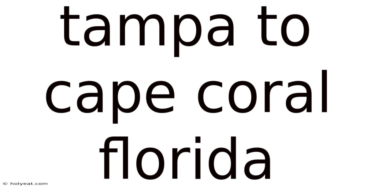 Tampa To Cape Coral Florida