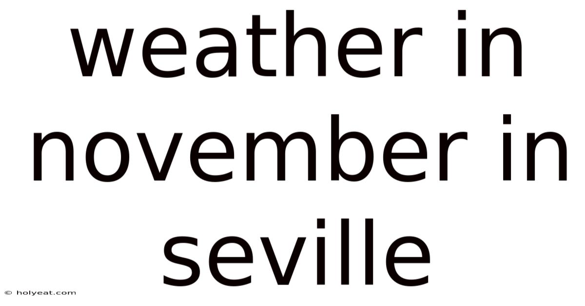 Weather In November In Seville