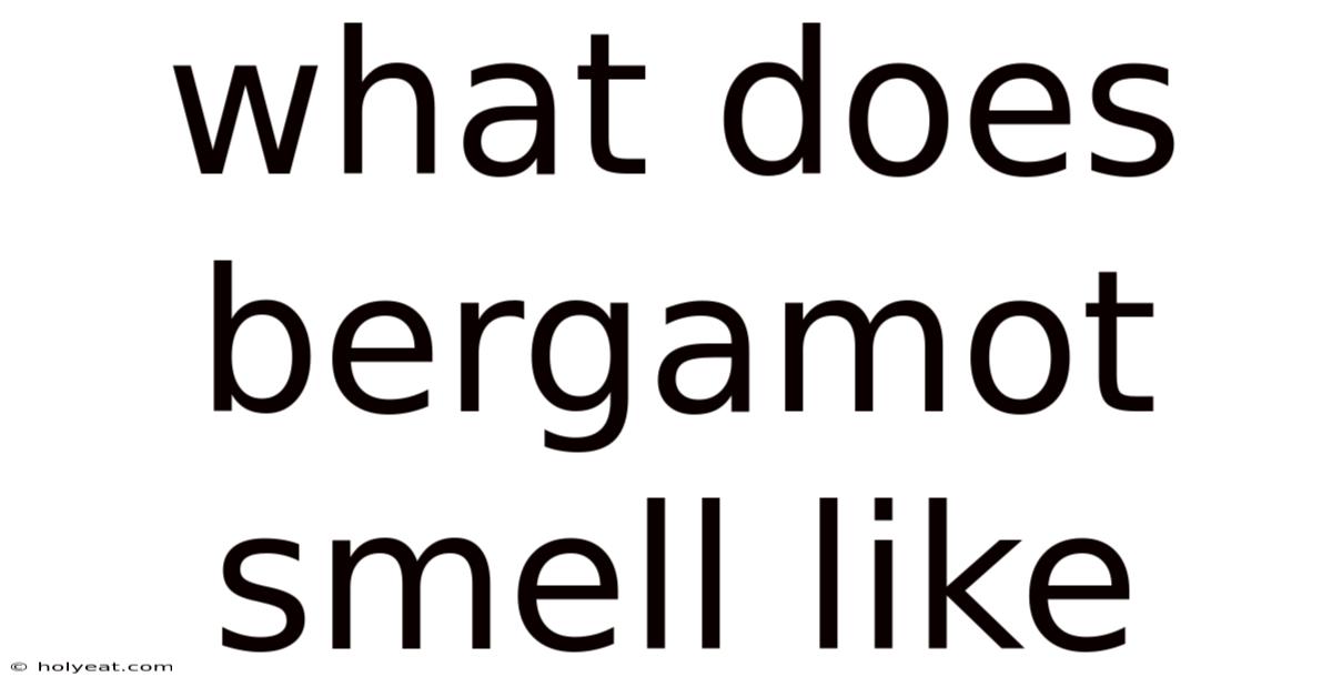 What Does Bergamot Smell Like