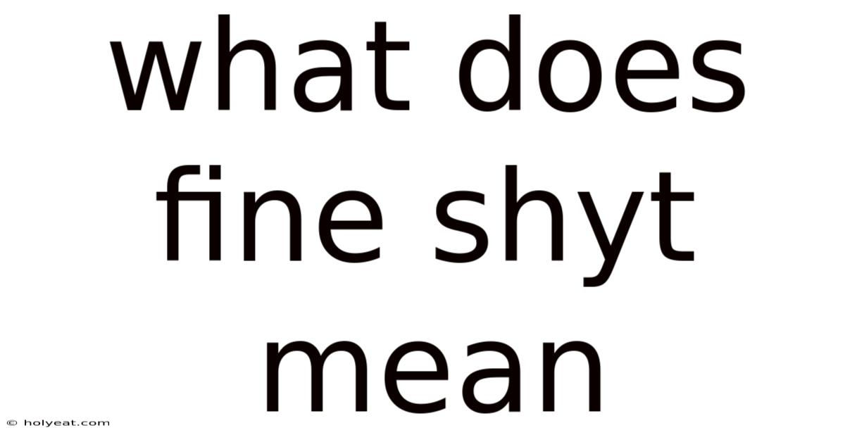What Does Fine Shyt Mean
