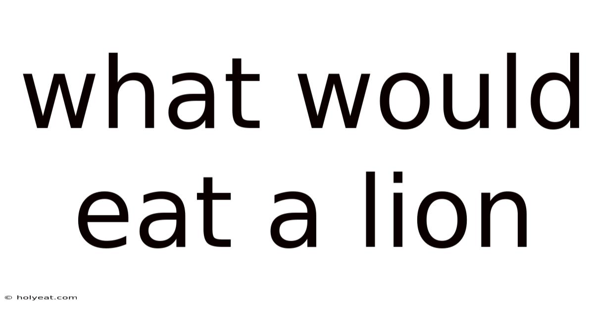 What Would Eat A Lion