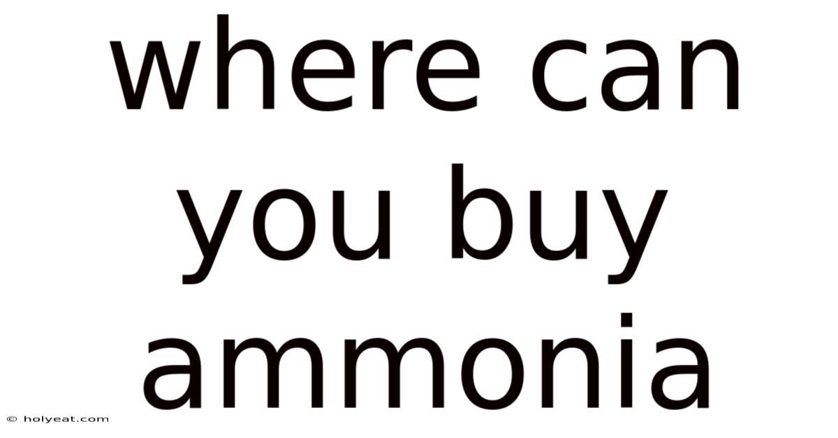 Where Can You Buy Ammonia