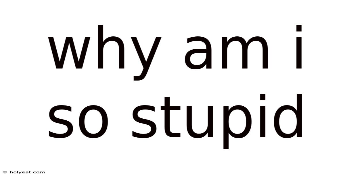 Why Am I So Stupid
