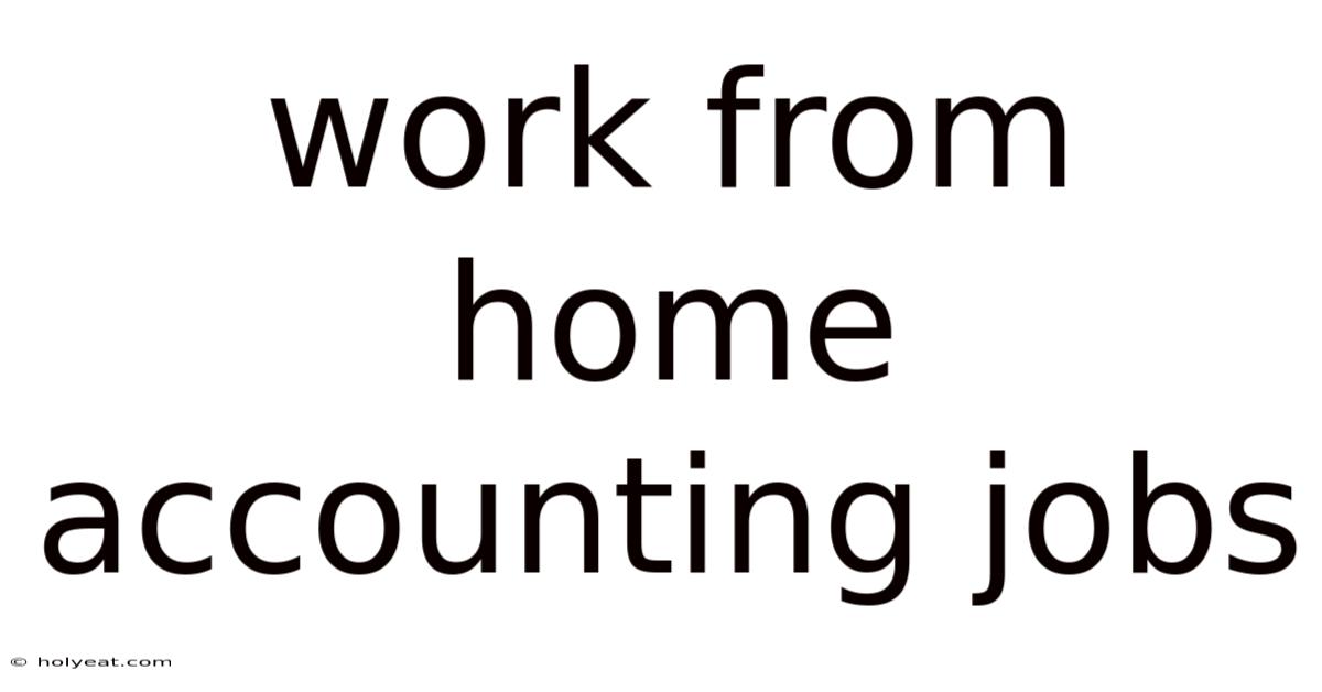 Work From Home Accounting Jobs