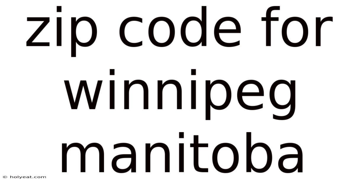 Zip Code For Winnipeg Manitoba